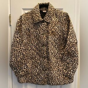 Chico’s - NWT- Quilted leopard print button up jacket - size 12/14 or Chicos 2